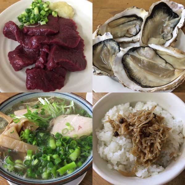 「師走の一杯 活殻牡蠣 塩の陣C & 特 馬刺し(赤身)」@MENYA 食い味の道有楽の写真