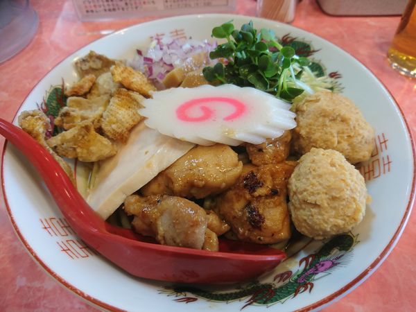 「【限定】油そば 鶏まんさい800円＋ビール」@カッパラーメンセンターの写真