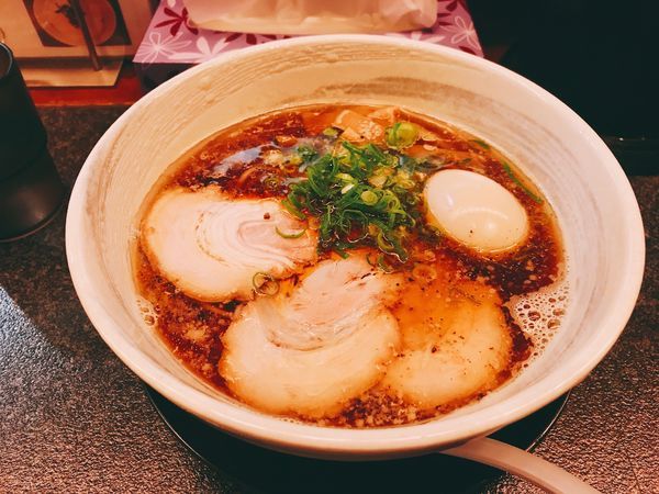 「背脂魚介醤油+味玉&しめご飯」@満麺の笑みの写真
