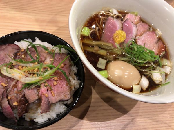 「特選京鴨出汁そば　ステーキ丼小」@Handicraft Worksの写真