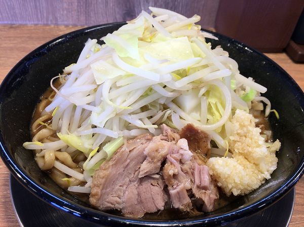 「味噌ラーメン並ヤサイニンニク（780円）」@ジャンクガレッジ しらこばと公園前店の写真