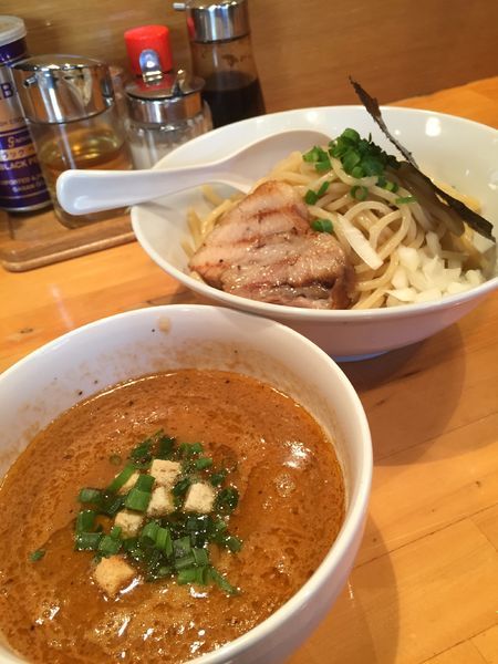 「エビの濃厚つけ（大盛り）」@らーめん 田の写真