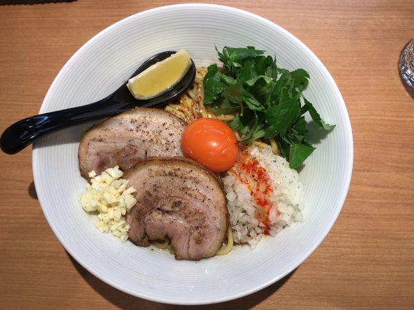 「まぜそば(750円)+追い飯半ライス(50円)」@mojamojaの写真