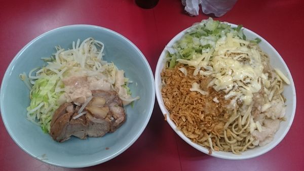 「大・ねぎ汁なし・(アブラマシマシ・カレー)￥８９０」@ラーメン二郎 中山駅前店の写真