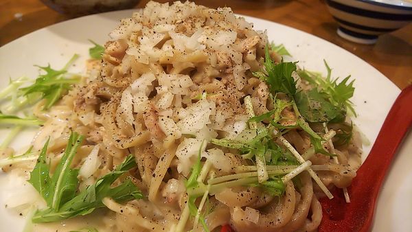 「【名物！ムサコ式パスタ】ツナクリーム」@ラーメン カワタカの写真