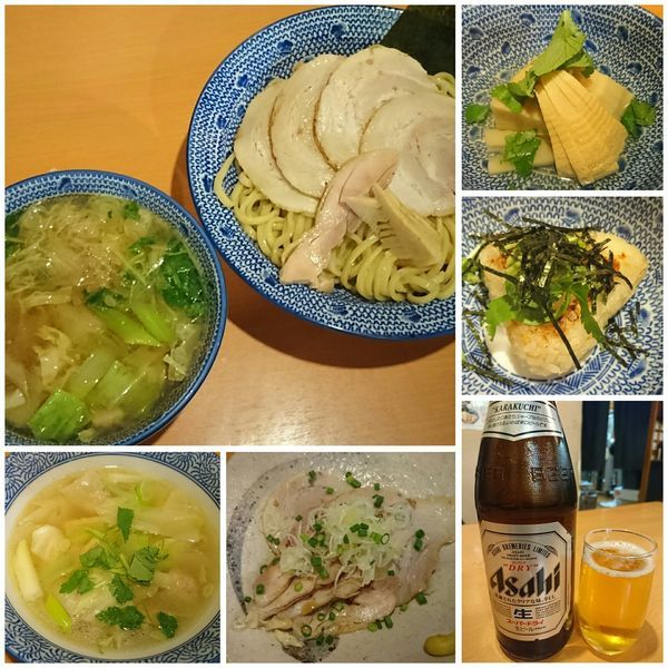 「焼豚鶏塩つけめん￥1080＋焼きおにぎり￥120 他」@麺匠 清兵衛の写真