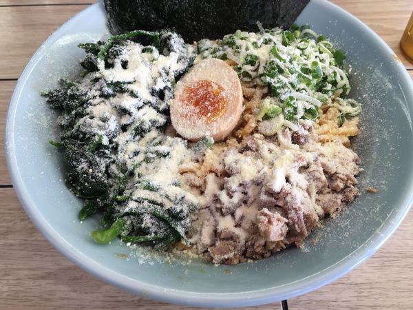 「まぜらすた&ほうれん草」@らすた 代々木支店の写真