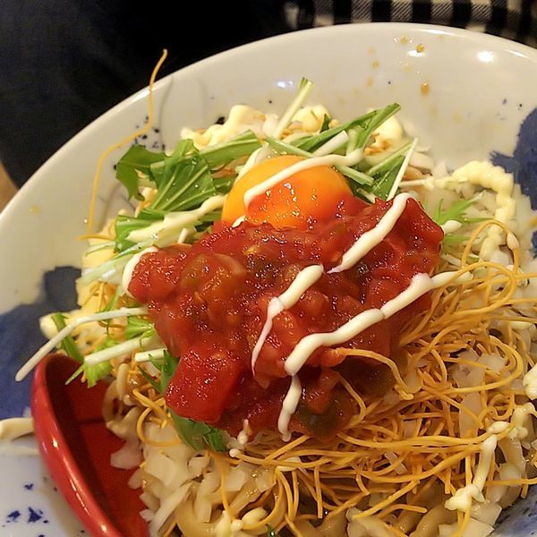 「【名物！ムサコ式パスタ】冷製パリパリサルサ改」@ラーメン カワタカの写真