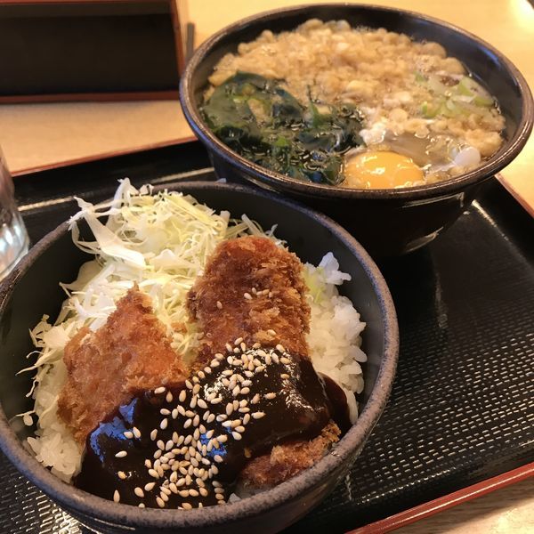 「【店舗限定】当店限定メニュー（￥580）＋生玉子（クーポン）」@ゆで太郎 芝店の写真