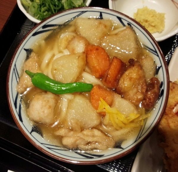 「揚げだしうどん620円withいか天＆かしわ天」@丸亀製麺 山形店の写真