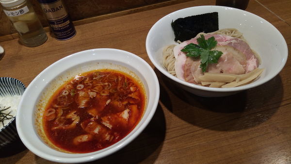 「旨辛つけそば  鶏（限定）」@寿製麺よしかわ 川越店の写真