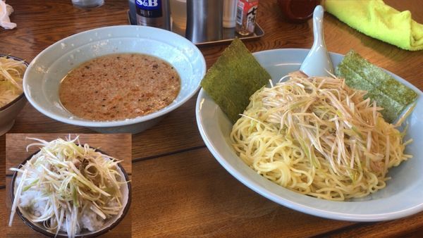 「ネギつけ麺 中+ネギ丼」@ラーメンショップ 深谷川本店の写真