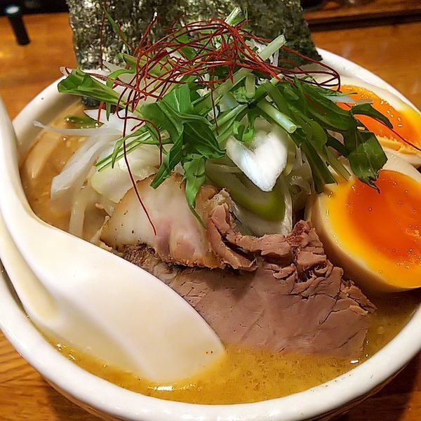 「清湯ホタテ味噌そば（ハーフ）」@麺屋 鶏口の写真