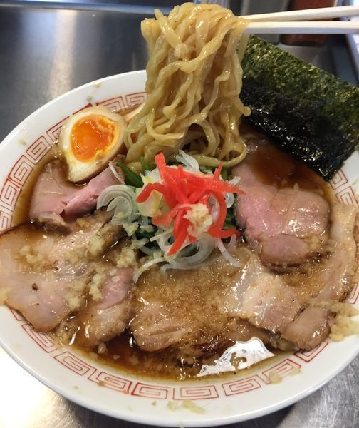 「鰹肉生姜らーめん900円+ほうれん草」@Bonito Soup Noodle RAIKの写真