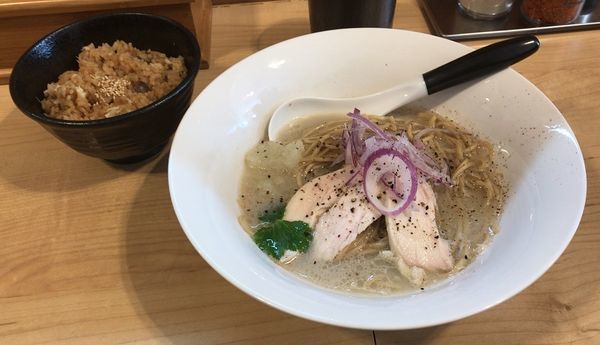 「濃厚真鯛そば(限定)＋鯛飯(限定)950円＋300円」@麺屋Mの写真