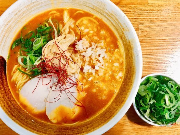 「☆鶏辛味噌らーめん ねぎトッピング☆」@麺匠ようすけ 鶏煮亭の写真