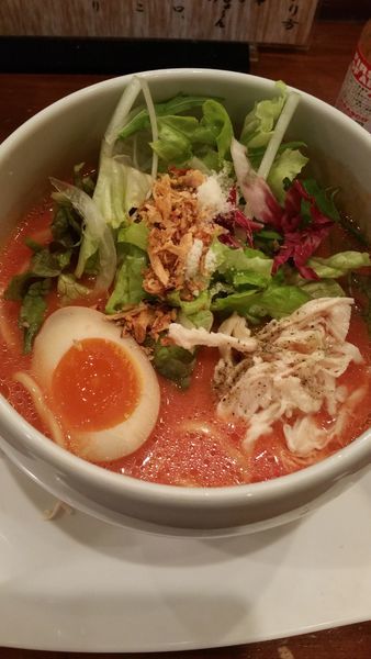 「トマト麺」@鶏白湯麺 蔭山 高田馬場店の写真