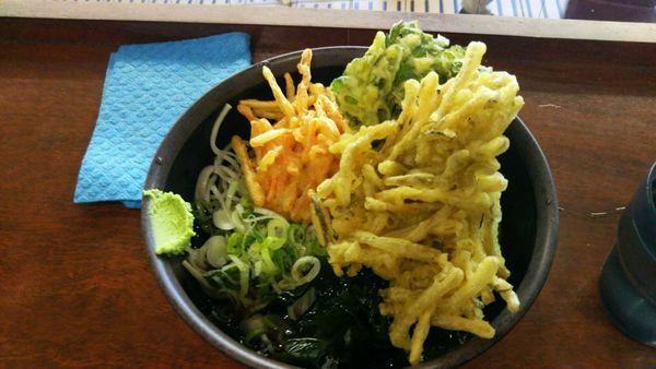 「三種の野菜天そば（冷）」@新田毎 秋葉原の写真