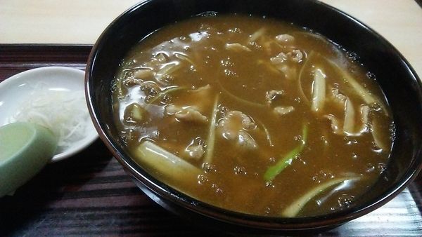 「カレー南蛮そば 650円」@きそば 朝日屋の写真