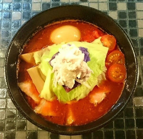 「全部入り海老トマトらーめん」@らーめん 五ノ神製作所の写真