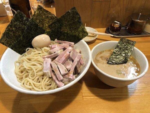 「チャーシューつけ麺+海苔+ビール」@麺屋 永太の写真