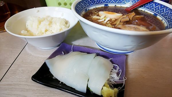 「本日のランチA（店長の釣った真いか刺身ライス）」@笑顔の写真