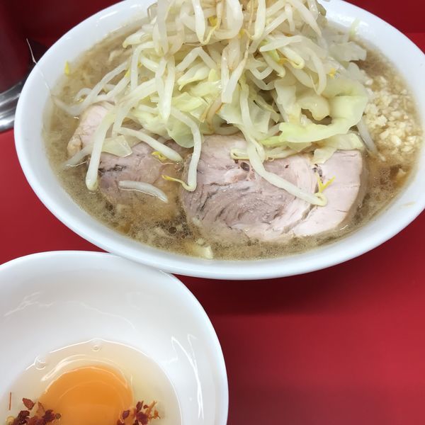 「半分　固め　脂ぬき（少なめ）　たまご　700＋50円」@ラーメン二郎 神田神保町店の写真