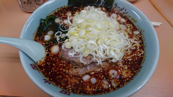 「地獄ラーメン極上3 大盛無料 ネギ薬味」@地獄ラーメン 田中屋の写真