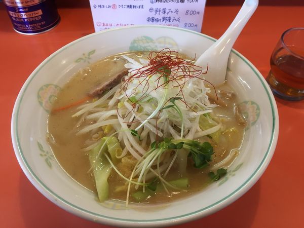 「野菜味噌ラーメン大盛り麺固め」@蔵王桃花の写真
