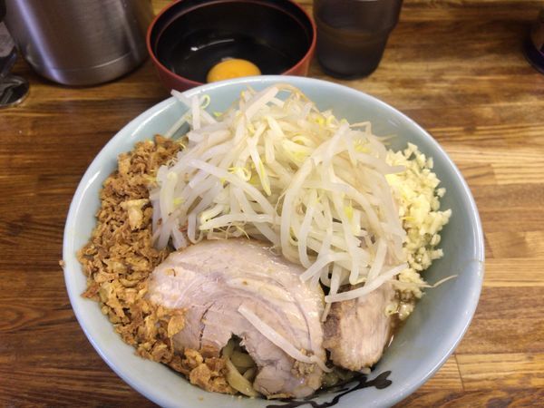 「汁なし(ニンニク)880円」@ラーメン二郎 新小金井街道店の写真