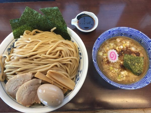 「特製つけめん＆特盛＆海老香味油」@次念序の写真