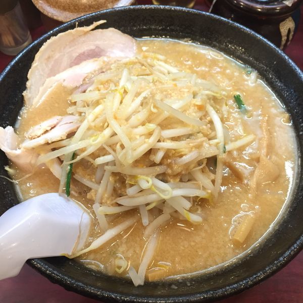 「味噌 脂少なめ 麺少なめ もやし大盛り ネギなし」@こってりらーめん なりたけ TOKYOの写真