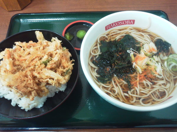 「ミニかき揚げ丼セット 550円」@名代 箱根そば 登戸店の写真