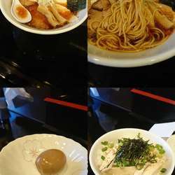 『醤油チャーシューめん+鶏梅丼+煮玉子』