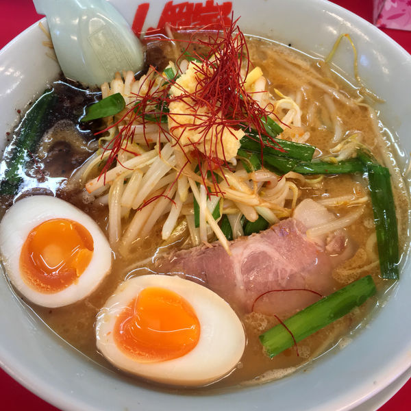「特製もやし味噌ラーメン　870円　味玉　クーポン」@ラーメン山岡家 太田店の写真