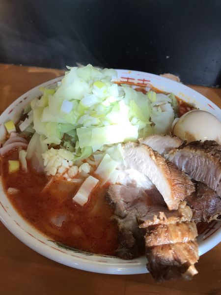 「ミニ　赤麺　味玉」@ファットンの写真