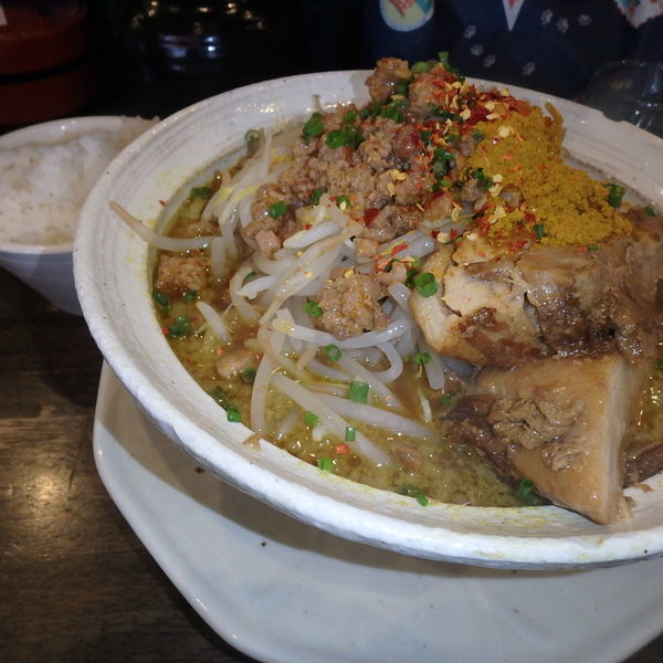 「カレー二郎(950円)(背脂)、ライス小(120円)」@麺屋 GOO ～noodle house～の写真