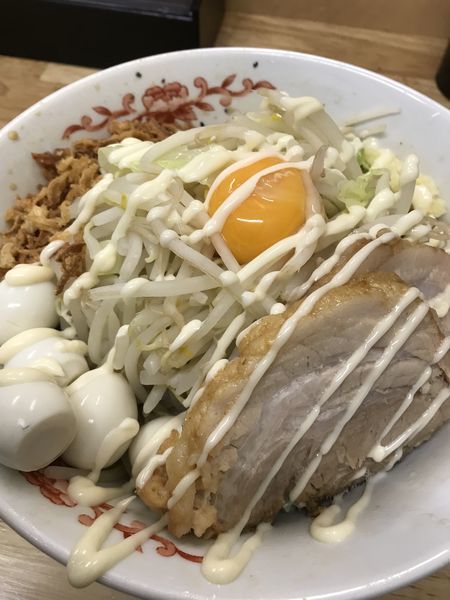 「小　汁なし　ウズラ　マヨネーズ」@ラーメン 登良治郎の写真