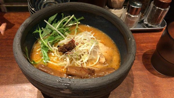 「海老ポタらぁめん 750円」@俺の創作らぁめん 極や 上野広小路店の写真