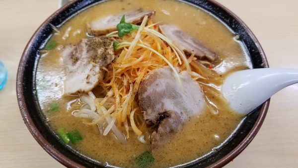 「ねぎ味噌チャーシュー　大盛」@くるまやラーメン 松本筑摩店の写真