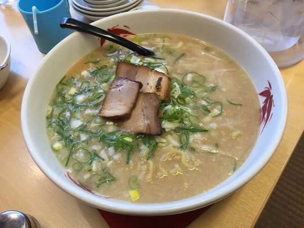 「こってりラーメン大盛り麺固めネギ増し」@らーめん世界 富山呉羽店の写真