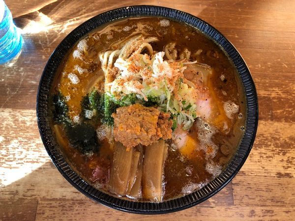 「肉入り海老味噌ラーメン」@麺や 蒼輝 AOIKAGAYAKIの写真