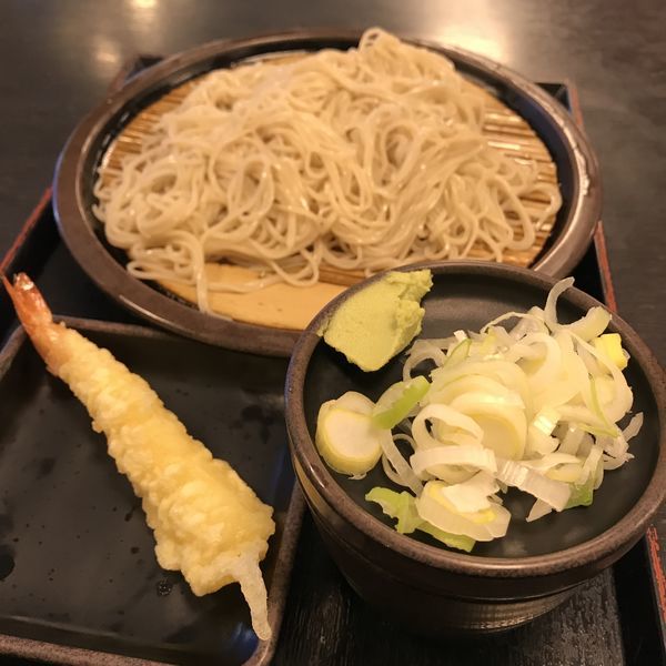 「もり（￥320）＋海老天（クーポン）」@ゆで太郎 久が原店の写真