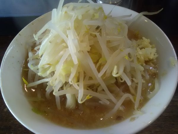 「ラーメン小盛（160g）700円ニンニク少な目野菜まし」@麺屋 鳳の写真