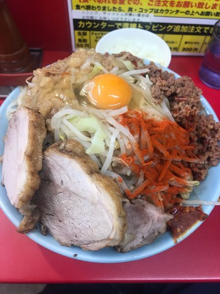 「大汁なし麺600g +豚マシ+玉ねぎ」@立川マシマシ 足利総本店の写真