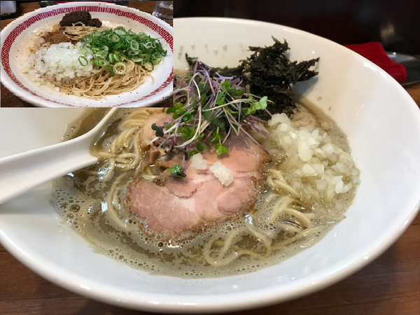 「煮干そば　850円　牡蠣和え玉　350円」@中華そば 煖々の写真