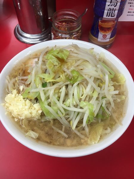 「小ラーメン 麺少なめ ニンニク➕カラメ」@ラーメン二郎 神田神保町店の写真