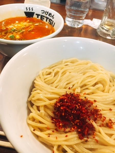 「辛つけめん」@つけめん TETSU 武蔵小杉店の写真