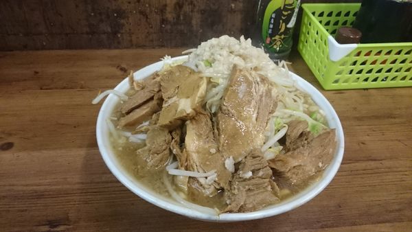 「大豚ダブル・ネギ(ニンニク少しヤサイアブラ)￥１１００」@ラーメン二郎 品川店の写真