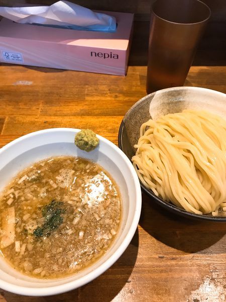 「塩つけ麺 大盛り 味玉付き」@めいげんその写真